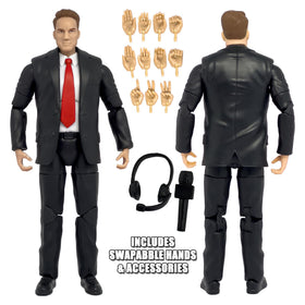 Figures Toy Company Ultimate Commentator Announcer headset enhances interview-style play.