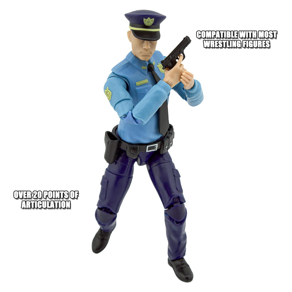 Officer figure with over 20 articulation points for dynamic posing.