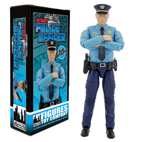 Figures Toy Company Ultimate Police Officer figure in action pose for patrol scenes.