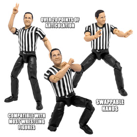 Figures Toy Company Ultimate Talking Referee is a 7-inch figure compatible with wrestling lines