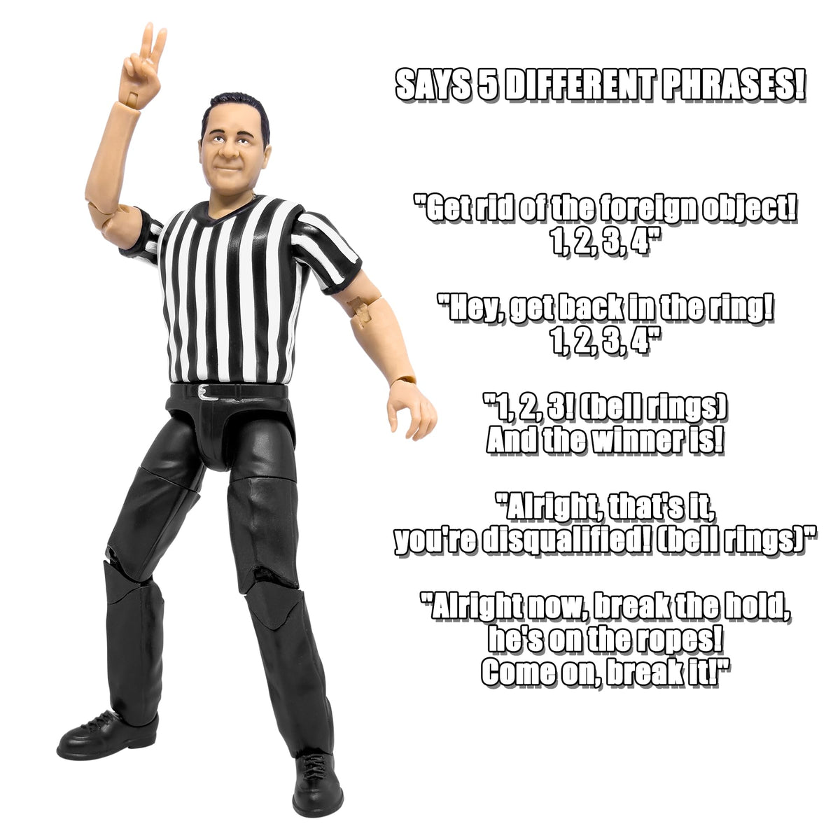 Figures Toy Company Ultimate Talking Referee includes hands options for precise gestures