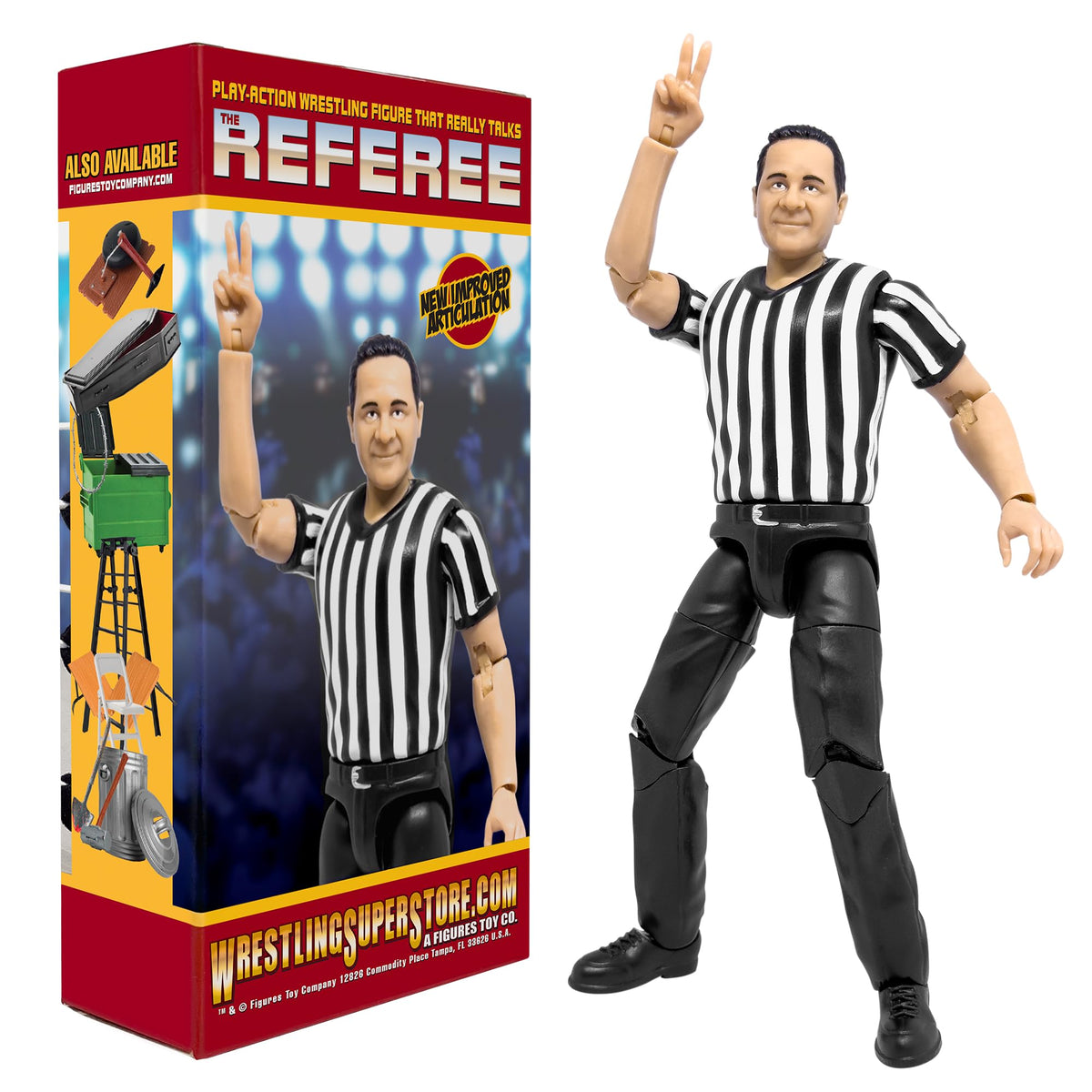 Figures Toy Company Ultimate Talking Referee demonstrates pose possibilities for action scenes