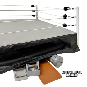 Figures Toy Company wrestling ring cloth turnbuckles close-up, detailed padding.
