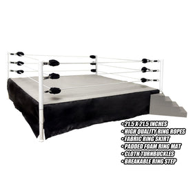 Figures Toy Company wrestling ring metal posts close-up, showing sturdy construction.