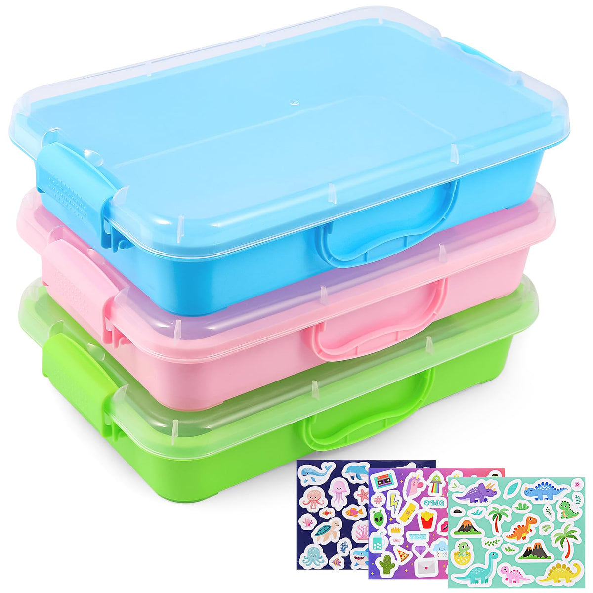 FIIOEOY sensory bin blue lid for organized play and easy cleanup