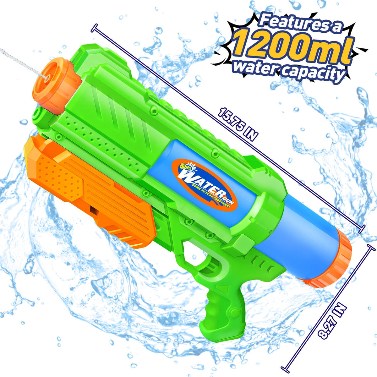Fikamd Super Water Gun 1200cc pack 2 ready for pool play