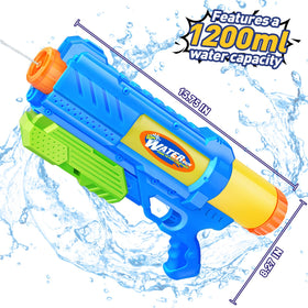 Fikamd 2-pack water guns side view for easy handling.