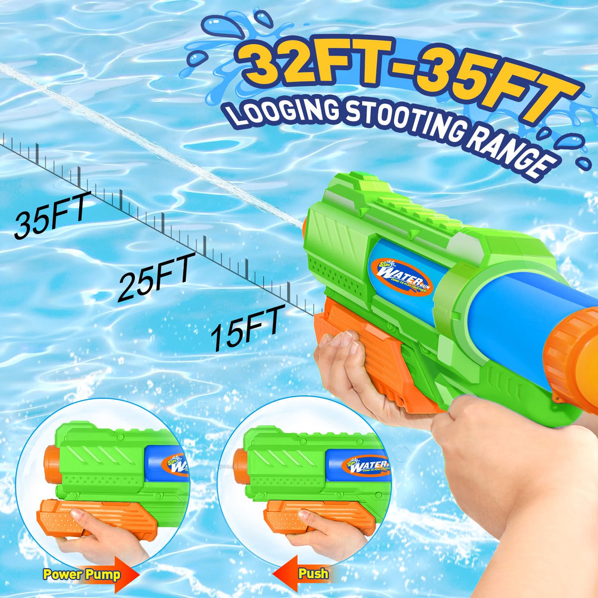 Fikamd Water Gun durable ABS plastic for outdoor use