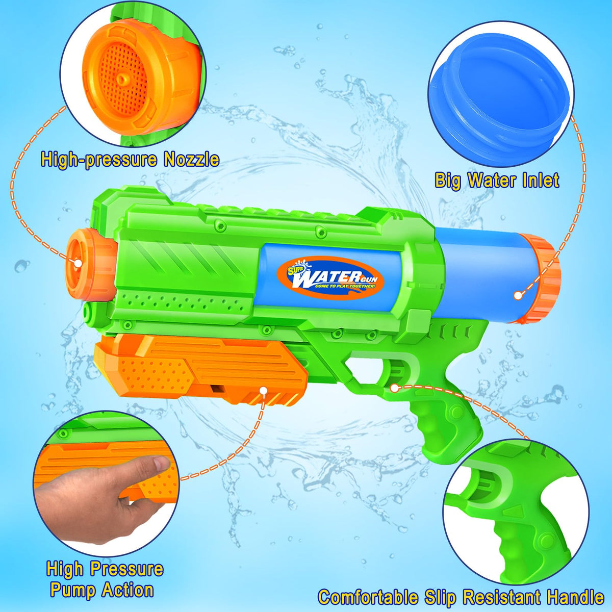 Fikamd Water Gun pump-action design for quick reloading