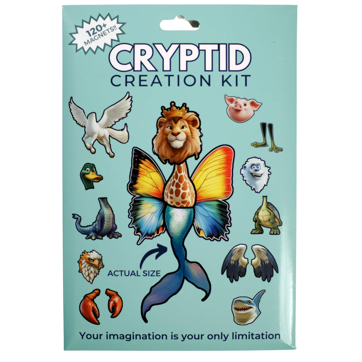 Filigree Fox Cryptid magnets on fridge for engaging assembly play at home.