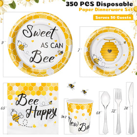 FillTouch bee-themed dessert plates, 7 inches, perfect for sweet treats