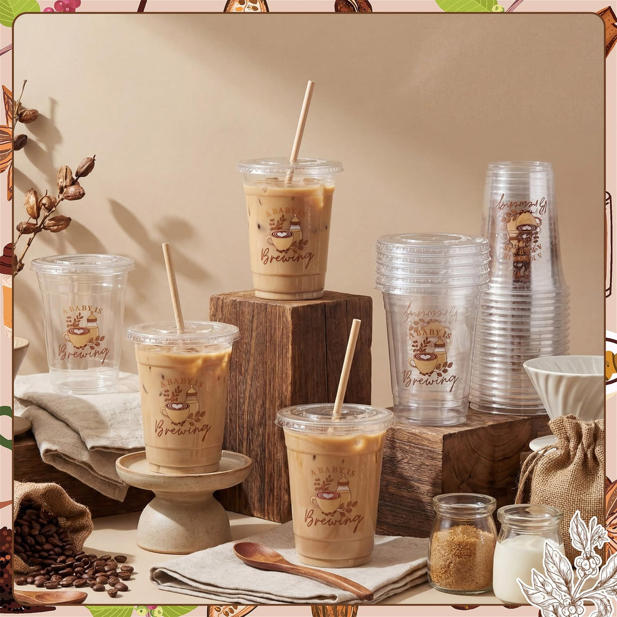 FillTouch coffee theme cups — playful design for themed gatherings