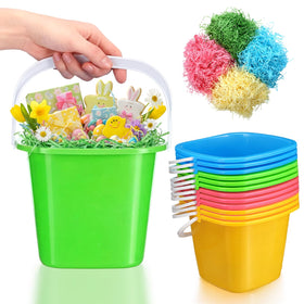 FillTouch green Easter square bucket for party favors and decor