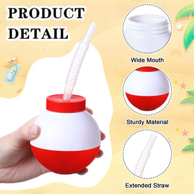 FillTouch red and white bobber design cups add themed decor for birthdays.