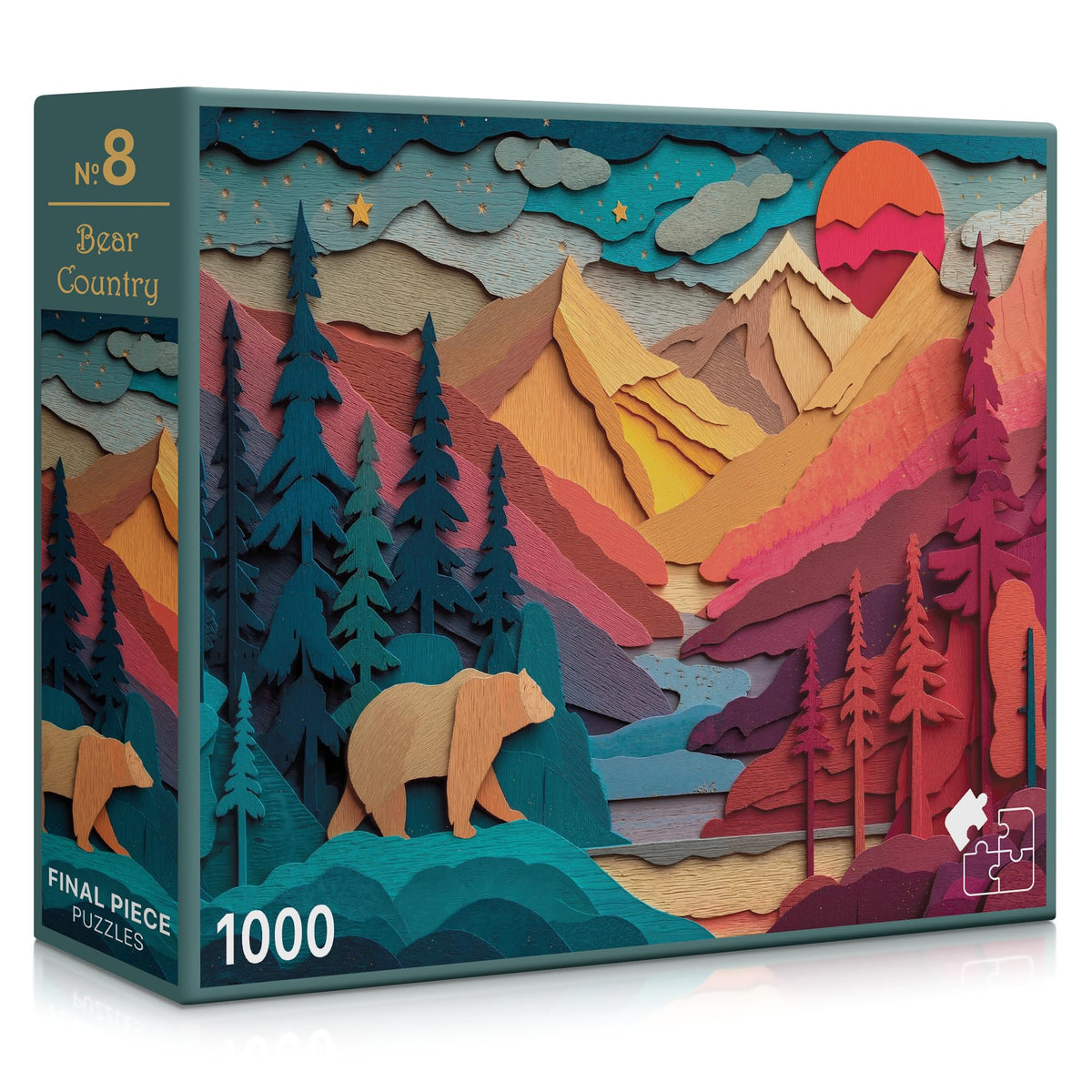 Final Piece Puzzles Bear Country 1000-piece puzzle—vibrant outdoor scene for immersive puzzling sessions