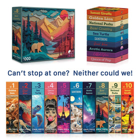 Final Piece Puzzles Bear Country includes a 9x13 poster for easy sorting
