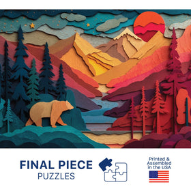 Final Piece Puzzles Bear Country satin finish reduces glare for comfortable viewing