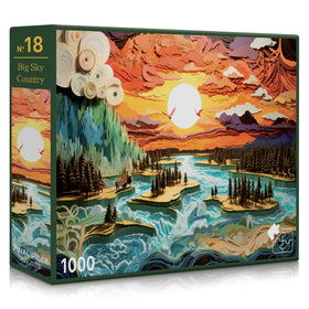 Final Piece Puzzles Big Sky Country box on display showcasing premium packaging for gifting