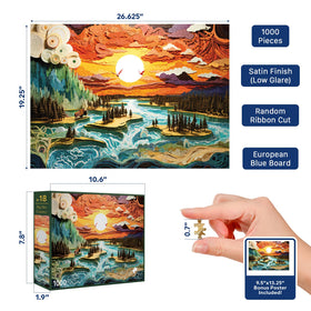Final Piece Puzzles Big Sky Country finished puzzle showing vibrant colors ready to frame