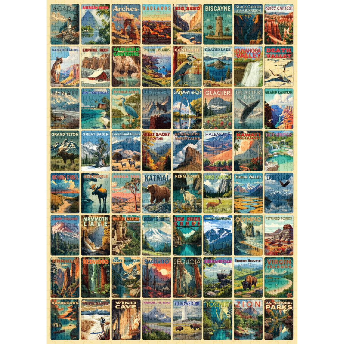 Final Piece Puzzles National Parks finished puzzle on display invites framing later
