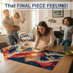 Final Piece Puzzles Great Wave finished size 19.25 inches by 26.625 inches for framing.