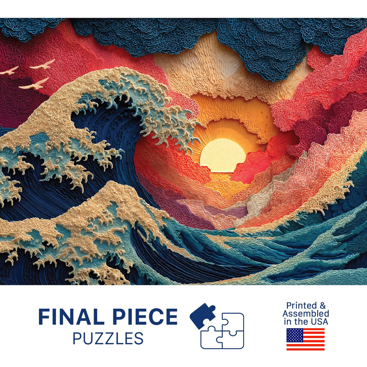 Final Piece Puzzles Great Wave poster 9x13 reference for easy sorting.