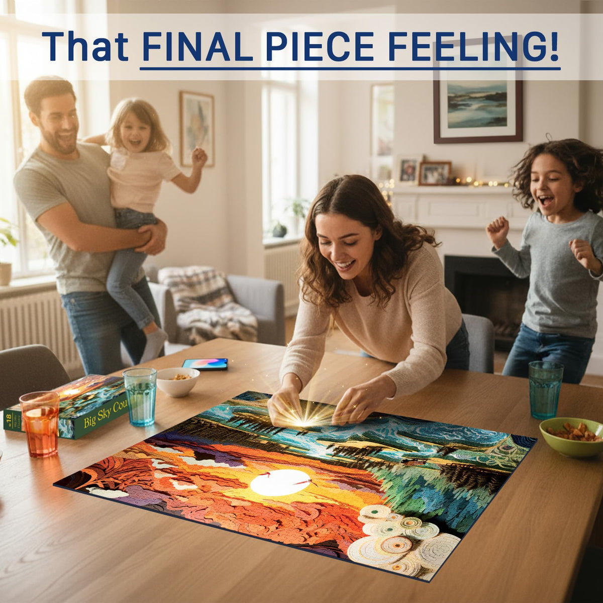 Final Piece Puzzles Made in USA label on package and inks used