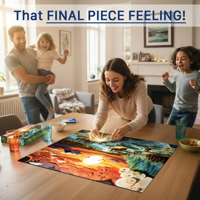 Final Piece Puzzles Made in USA label on package and inks used