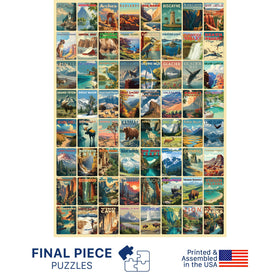 Final Piece Puzzles National Parks poster included to guide sorting during assembly