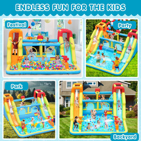 FINCOME inflatable bounce house basketball hoop to boost active play