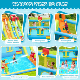 FINCOME inflatable bounce house water slide with sprinklers delivers refreshing summer play