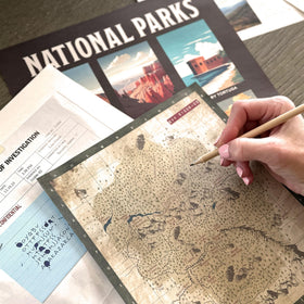 Finders Seekers clues and cipher visuals guide solo or group play.