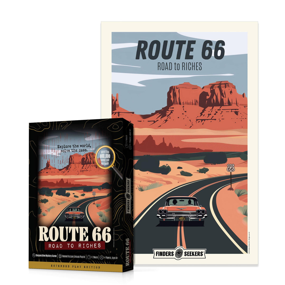 Finders Seekers Route 66 case documents, beautifully designed clues