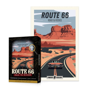 Finders Seekers Route 66 case documents, beautifully designed clues