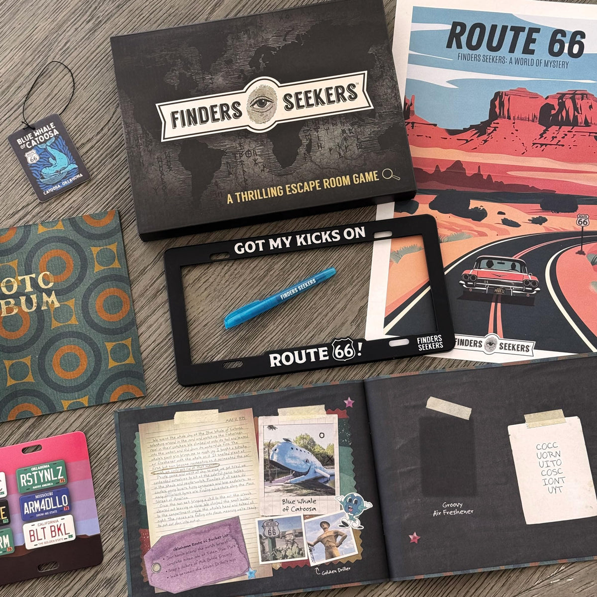 Finders Seekers Route 66 map and souvenirs, tangible immersion