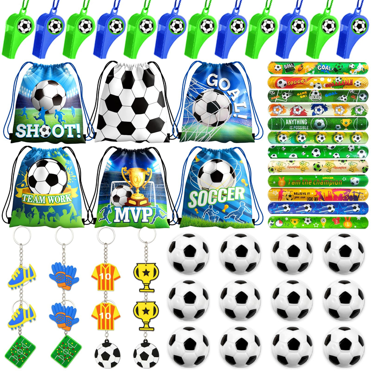 FINDRICH drawstring bags with vibrant soccer designs, reusable for gifts or school storage.