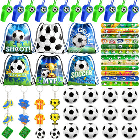 FINDRICH drawstring bags with vibrant soccer designs, reusable for gifts or school storage.