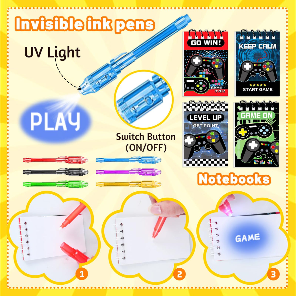 FINDRICH mini notebooks are handy prizes for notes, doodles, and game-themed activities.