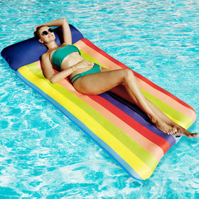 FindUWill colorful stripes pool float adds style to pool days