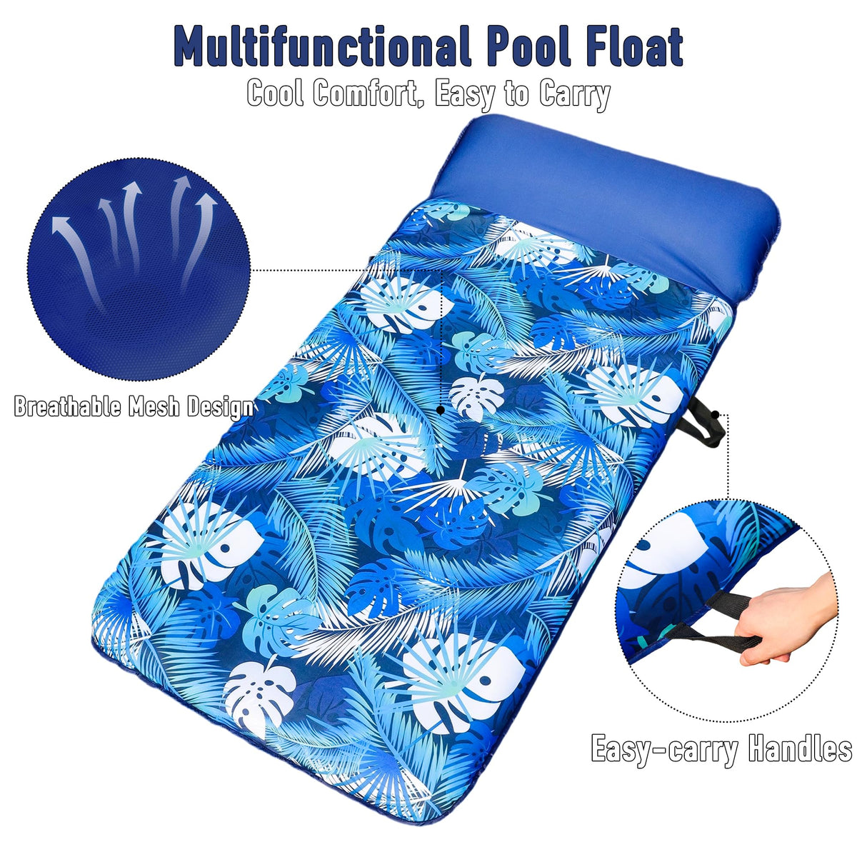 FindUWill cooling and stable pool float with inner water-contact holes for refreshing comfort.