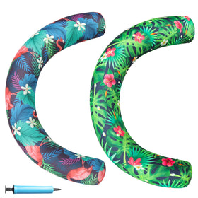 FindUWill curved pool noodles flamingo green design for stable buoyancy and fun pool play.