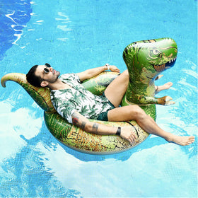 FindUWill dinosaur pool float inner-ring-diameter-16 offers comfortable seating.