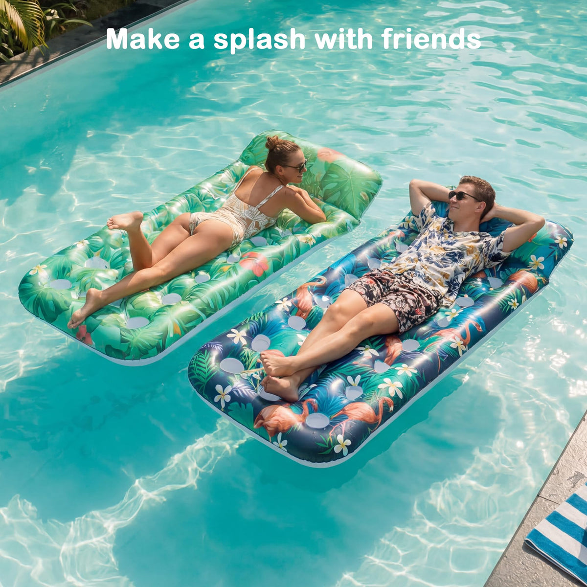 FindUWill heavy-duty pool float with double air chambers for safety