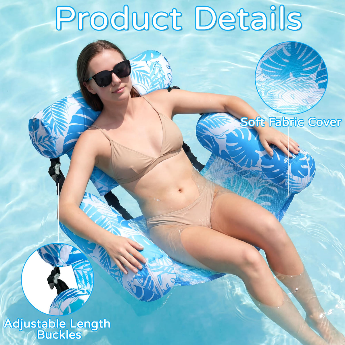 Two-pack durable pool chairs with reinforced seams for season after season