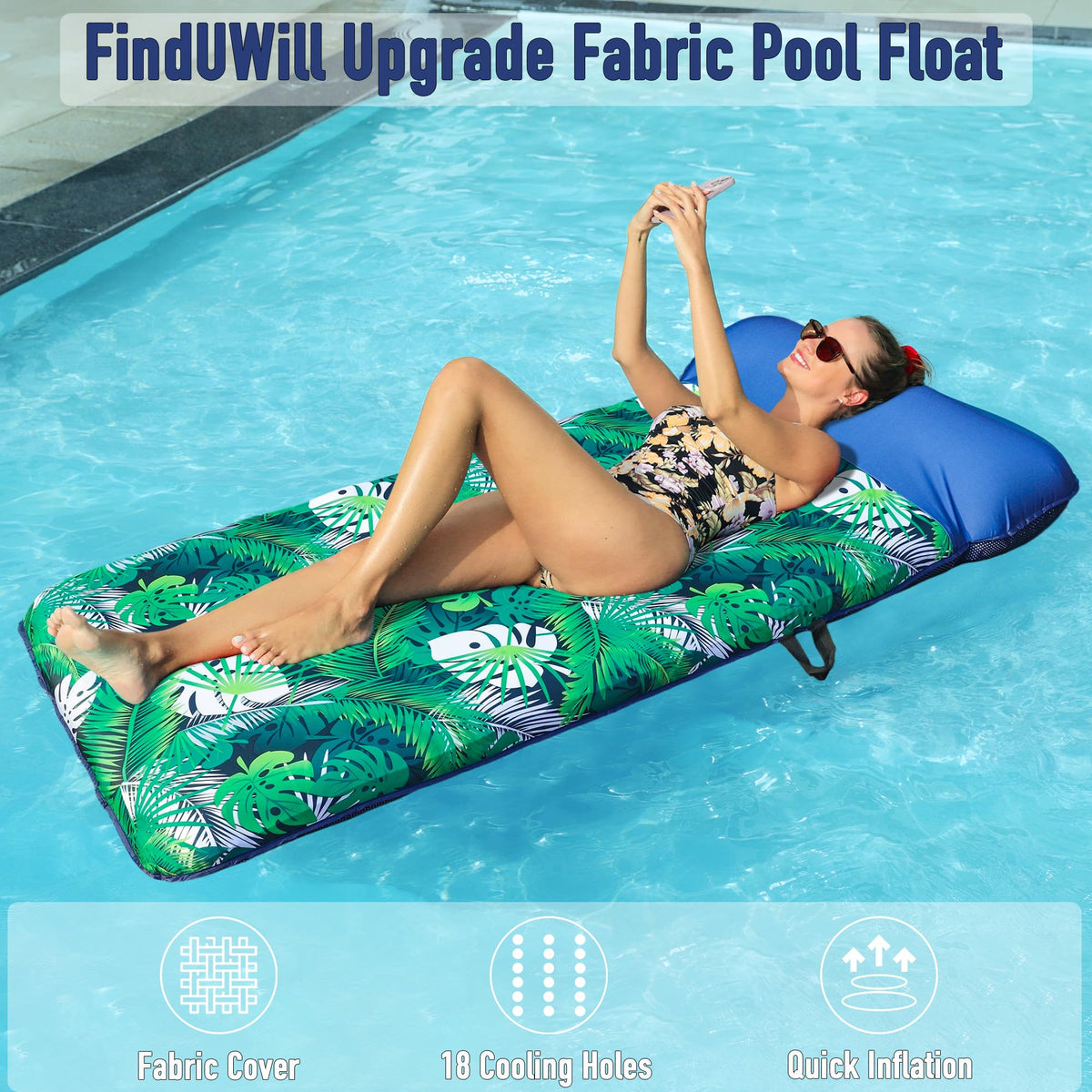 FindUWill green fabric-covered float with soft surface quality
