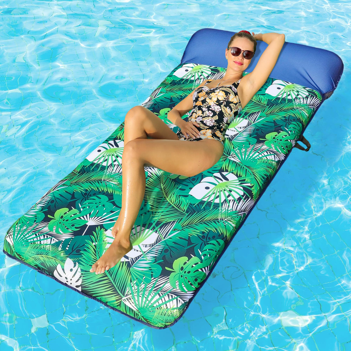 FindUWill inflatable pool float 72-inch for spacious lounging in water
