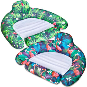 FindUWill inflatable pool float chair 2-pack side view showing easy entry and comfort