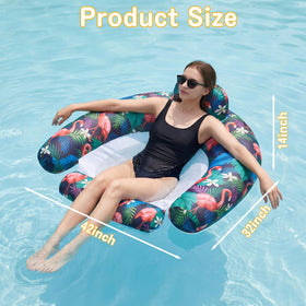 FindUWill inflatable pool float chair 2-pack soft fabric cover for skin-friendly lounging