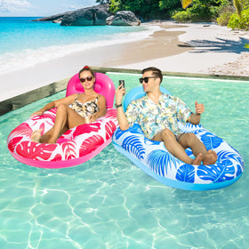 FindUWill inflatable pool lounger with breathable mesh seat close-up.
