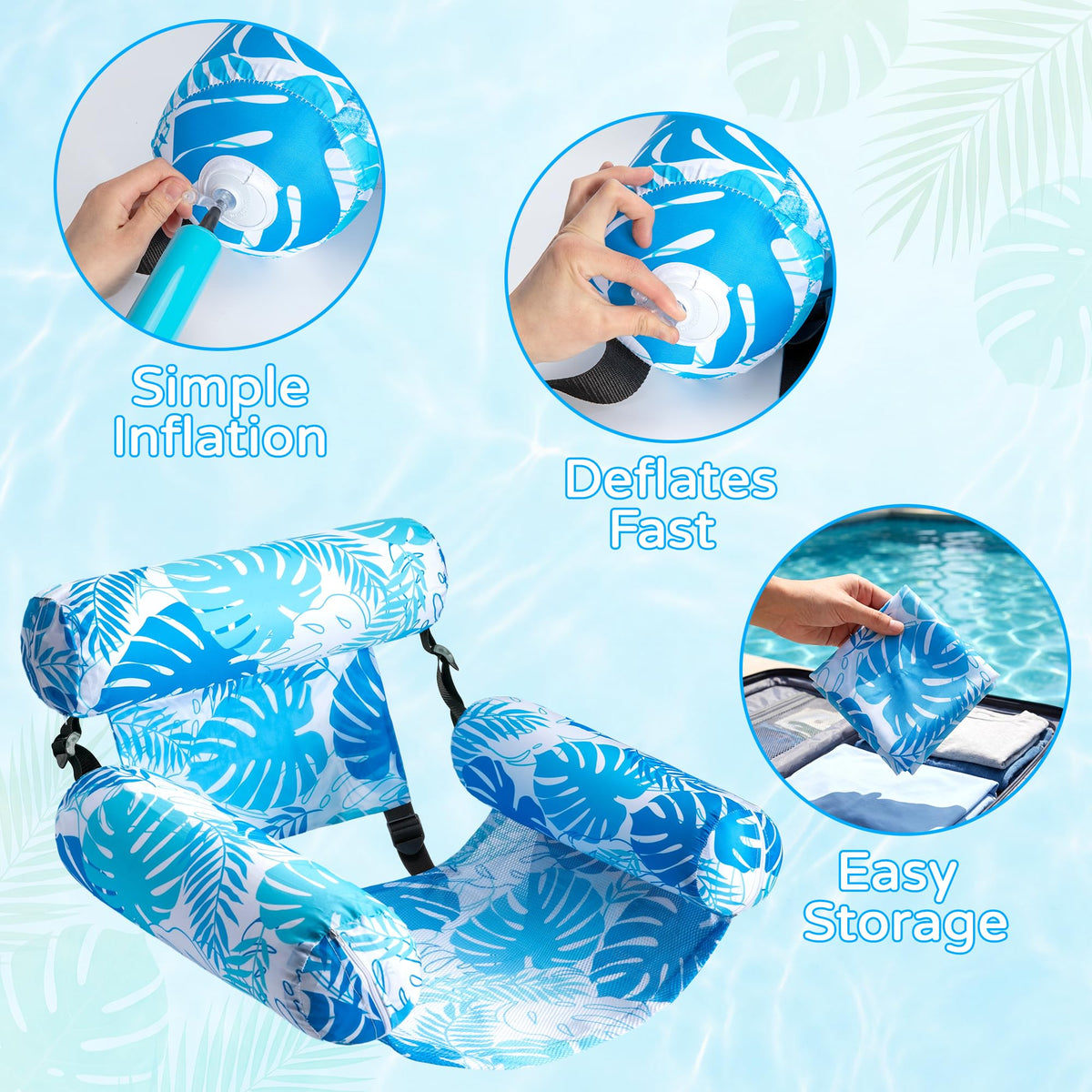 Lightweight design makes carrying to pool or beach effortless